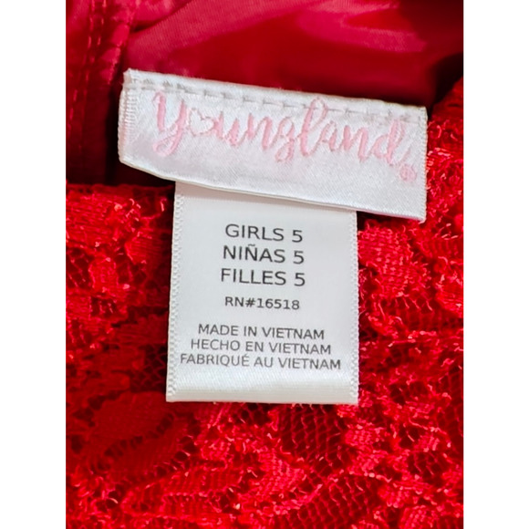 Youngland Red Dress with Bow. Size 5 - Picture 6 of 6